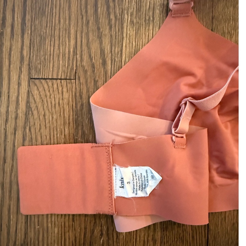 Knix Revolution Bra Coral Wireless Seamless Comfort Bra Size 3 with Wash Bag - Picture 4 of 4